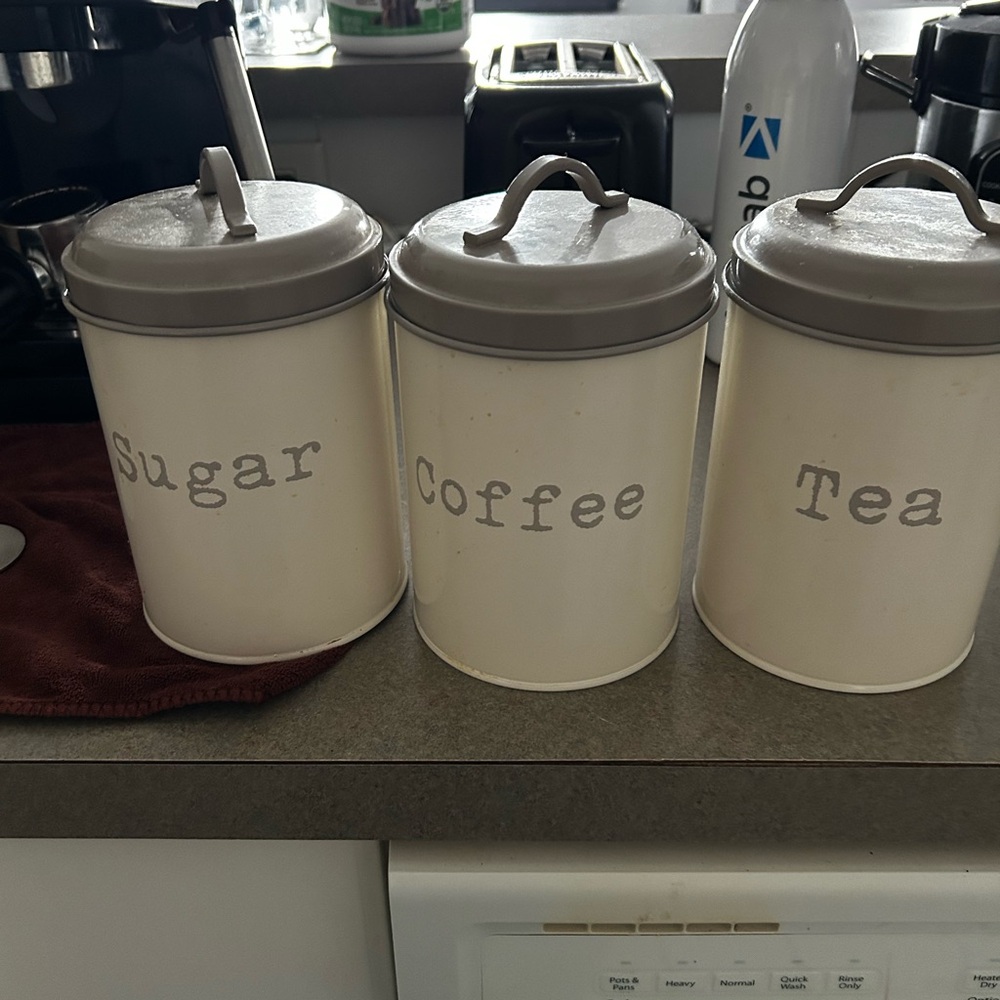Sugar, Coffee and Tea Canister Set